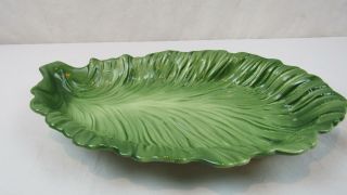 Vintage Maddux Of California Pottery Green Leaf Large Serving Bowl Dish Platter