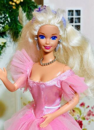 Mattel Blonde Barbie Doll In Ballerina Pink Dress 2