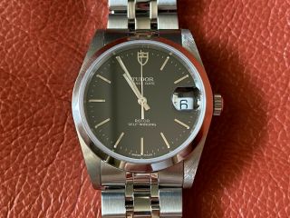 Very Rare Tudor Prince Date Black Dial Automatic Watch 74000 w/ Paper & Tag 2