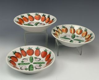 3 Fornasetti Italy Giostra Di Frutta Mid Century Modern Mcm Porcelain Bowls Tia