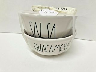 Htf Rare Rae Dunn Salsa Guacamole Bowls Large Letter Ll By Magenta
