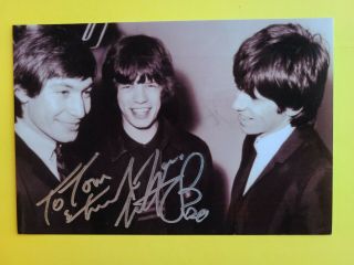 Charlie Watts Rolling Stones Signed,  Autographed 4x6 Photo To.  Tom