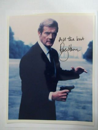 Roger Moore Signed Autographed 8x10 Photo James Bond 007