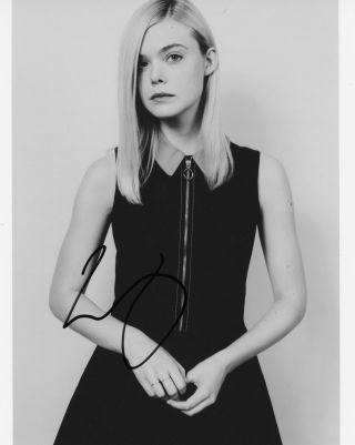 Elle Fanning Autograph Signed 8x10 Photo B Acoa