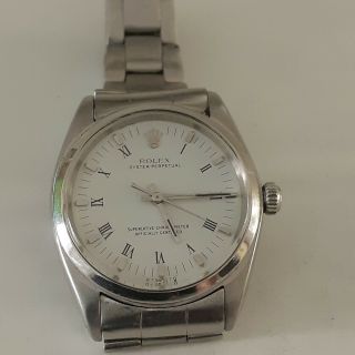 Rolex Oyster Perpetual 34 Mm Steel Automatic White Watch 1008 Circa 1966