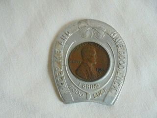 Vintage 1958 Blue Bell Lunch Meats Advertising Good Luck Encased Penny 2
