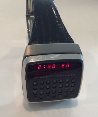 Hewlett - Packard HP01 Calculator Watch in Stainless With box alligator 5