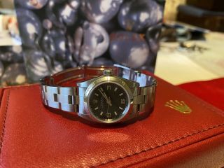 Rolex Oyster Perpetual Steel Black Dial Ladies Watch 67180 Box Cloth 6