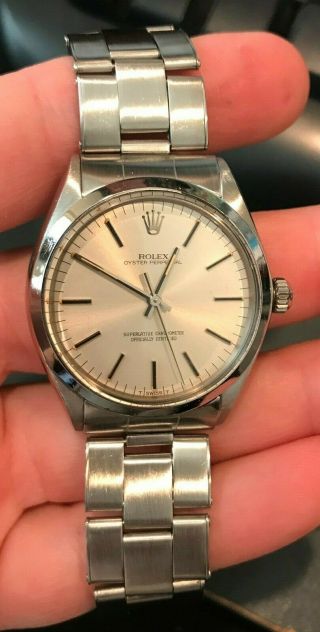 Rolex Vintage 1002 Oyster Perpetual 34mm Silver Dial Oyster Band