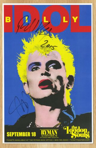 Billy Idol & Steve Stevens Autographed Gig Poster Dancing With Myself