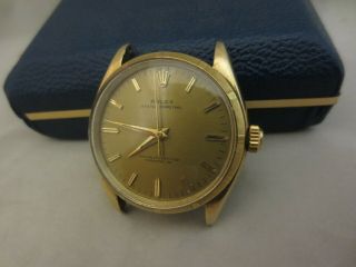 1950’s Rolex 14k Yellow Gold Oyster Perpetual Mens Watch 25 Jewels