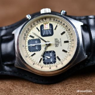 HEUER Ref 1614 1970s VALJOUX 7765 MADE IN FRANCE 38MM VINTAGE CHRONOGRAPH STEEL 2