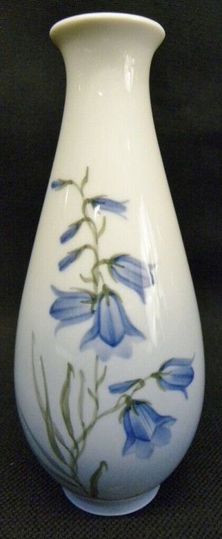 Vintage Royal Copenhagen Denmark Blue Bells Floral 7 3/8 " Bud Vase 2918