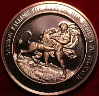 Uncirculated Samson Killing The Lion On His Journey To Timnath Bronze Medal