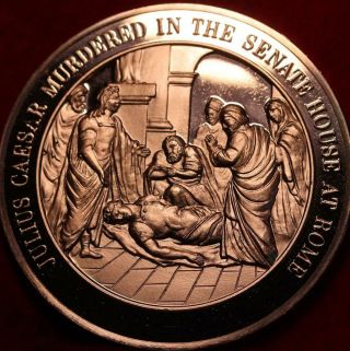 Uncirculated Julius Caesar Murdered In The Senate House Of Rome Bronze Medal