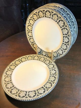 Four (4) Vintage 222 Fifth San Marco Geometric 10.  5 " Porcelain Dinner Plates