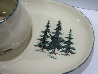Home and Garden Party Stoneware Mug Plate Set Pinecones Trees Northwoods 3