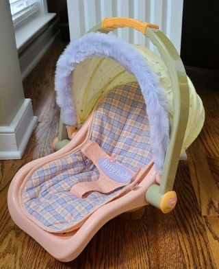 American Girl Bitty Baby Car Seat/carrier Pink Blue And Yellow With Box