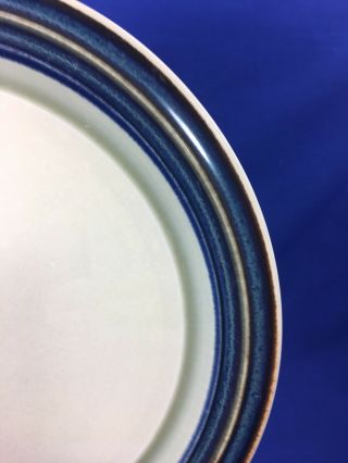 ACSONS Japan NORWICK Stoneware DINNER PLATES Blue & Brown Bands SET OF 2 3