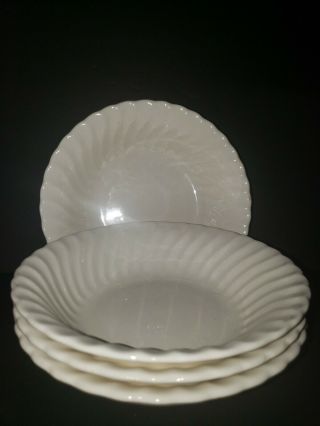 Sheffield China Bone White Swirled Pattern Set Of 4 6 3/4 " Bowls