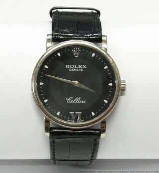 $2900 Rolex 18k White Gold Cellini 5115 A846989 Classic Mens Wrist Watch