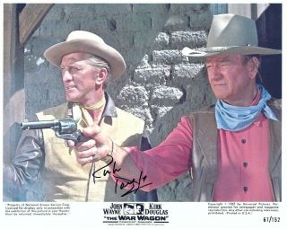 Kirk Douglas Signed The War Wagon 8x10 W/ John Wayne Western Guns Closeup