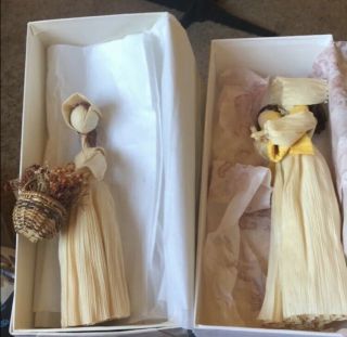 2 Corn Husk Dolls Handmade