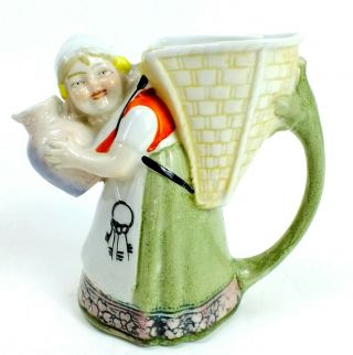 Vintage Schafer & Vater Porcelain German Whimsical Woman Creamer Figurine