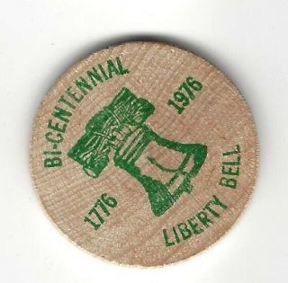 1776 - 1976 Liberty Bell Bi - Centennial,  Medina Ohio Coin Club,  Wooden Nickel
