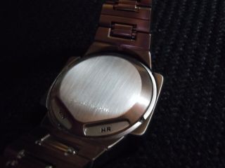Vintage White Gold Filled OMEGA TC - 1 Time Computer LED LCD Digital Retro Watch 5