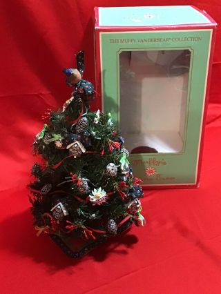 VINTAGE 1992 Muffy Vanderbear Alpine Christmas Tree Fully Decorated Approx 11 