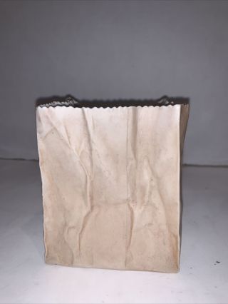 Vintage Rosenthal Studio - Linie Ceramic Brown Paper Bag Vase 4.  25x3.  5”