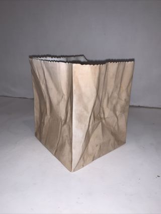Vintage Rosenthal Studio - linie Ceramic Brown Paper Bag Vase 4.  25x3.  5” 2