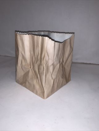 Vintage Rosenthal Studio - linie Ceramic Brown Paper Bag Vase 4.  25x3.  5” 3