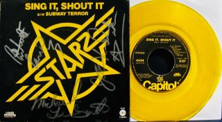 Starz Autographed " Sing It Shout It " Picture Sleeve,  45 By Michael Lee Smith & 2
