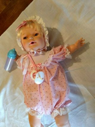 Life Like Baby Doll That Coos,  Cries And Drinks Her Bottle By Irwin Toys 1990