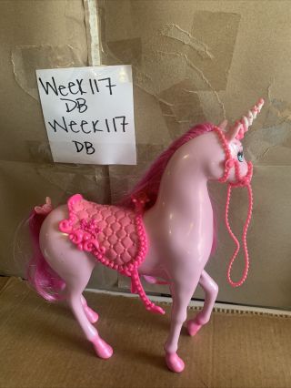 Mattel 2011 Barbie Doll Pink Regal Unicorn Pony Horse W/ Sparkle Saddle & Horn
