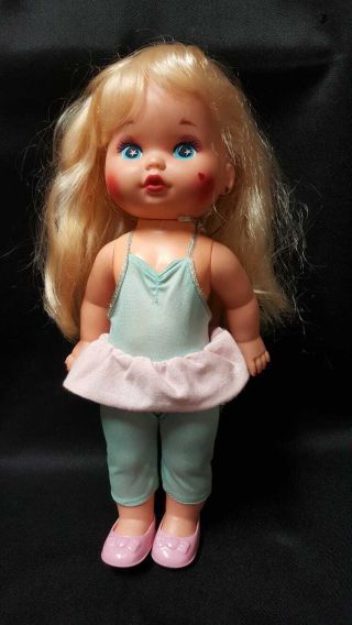 Vintage Mattel 1988 Lil Miss Makeup 13 " Doll Red Heart On Cheek Blonde Hair