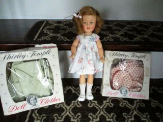 Ideal 13 " Shirley Temple Doll & Clothes In Boxes
