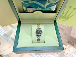 Vintage Rolex Oyster Perpetual Lady Datejust 14k Gold S/s Women 