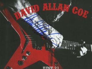 David Allan Coe autographed gig poster 3