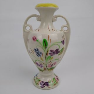 Vintage Blue Ridge Pottery Floral Hand Painted Vase Handled