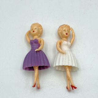 Vintage Plastic Ballerina Dolls Figures Hong Kong Bold Lilli Clone Type Small