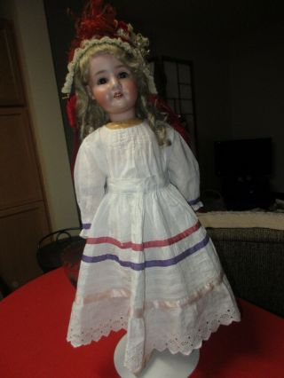 Antique White Cotton 2 Pc Dress For Antique French & Germany Doll