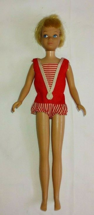 Vintage Mattel Barbie Straight Leg Skipper Doll 1963 Cut Hair Parts
