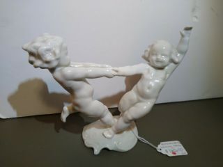 Hutschenreuther Germany Figurine Dancing Nude Cherubs Kids Putti By Karl Tutter