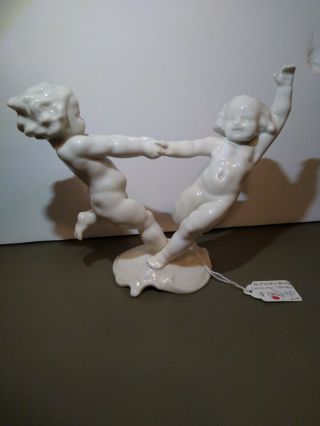 Hutschenreuther Germany Figurine DANCING NUDE CHERUBS KIDS PUTTI By Karl Tutter 2
