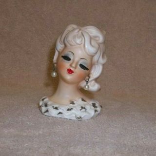 Vintage Lady Head Vase - 3 1/2 Inches Tall - Tilso Japan - No Damage