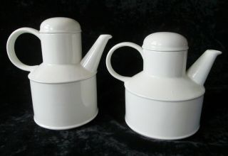 Vintage Set Midwinter Stonehenge Pattern White Coffee & Tea Pot Modern Mcm