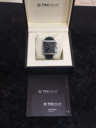 Tag Heuer Mens Stainless Steel Monaco Automatic Watch Caw2110 Full Set Exc Cond